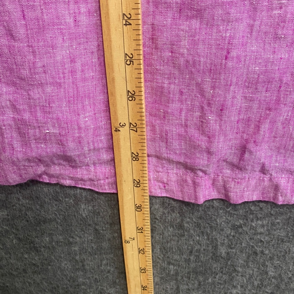 Tahari Linen Tunic Top Women XL Purple Beach Coastal Lagenlook Resort Minimalist - Picture 7 of 9
